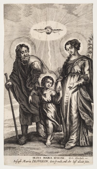 Jesus mit Maria und Josef von Ubekendt