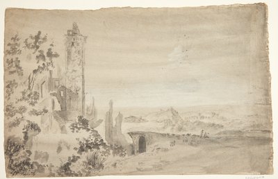 Landschaft mit Ruinen von Ubekendt