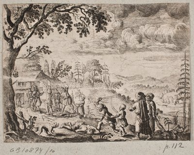 Landschaft mit zwei Männern, die sich erheben von Ubekendt