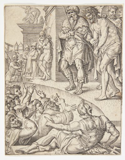 Ecce Homo von Ubekendt efter Dirck Volckertsz. Coornhert efter Maarten van Heemskerck