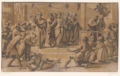 Tod des Ananias von Ugo da Carpi