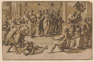Tod des Ananias von Ugo da Carpi