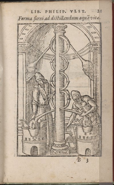 Alchemische Apparatur Aus: Liber de secretis naturae von Ulstadius
