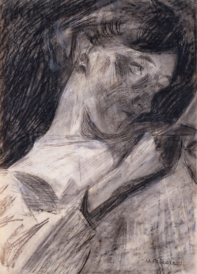 Junge Frau liest Ines, 1909-10 von Umberto Boccioni