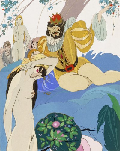 Nackte Frau vor König Pausole von Umberto Brunelleschi