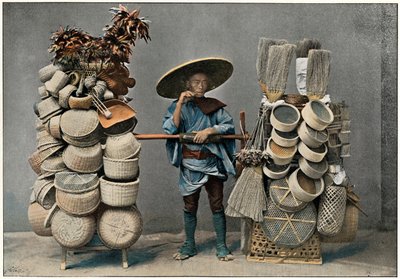 Ein Korbmacher, um 1890 von Unbekannt