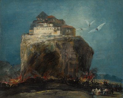Eine Stadt auf einem Felsen von Unbekannt