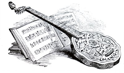 Eine Tudor-Zither und ein Musikbuch von Unbekannt