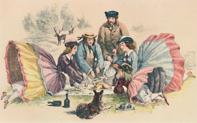 Ein viktorianisches Picknick, ca. 1860, 1944 von Unbekannt