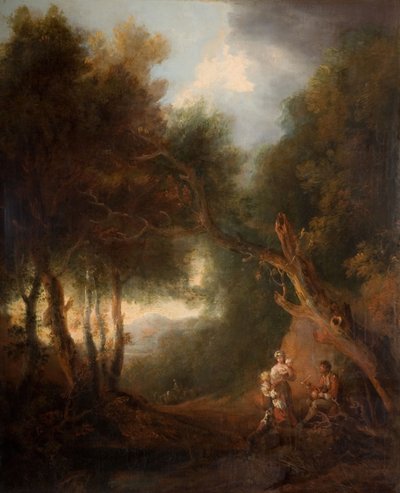 Eine bewaldete Landschaft, Herbstabend von Unbekannt