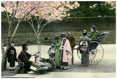 Ein Straßenhändler, Japan von Unbekannt