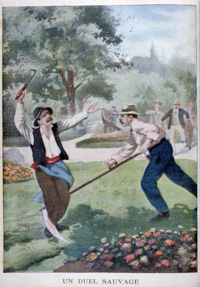 Ein wilder Kampf mit Erntewerkzeugen, 1902 von Unbekannt