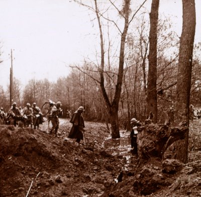 Vormarsch auf die Ailette, Nordfrankreich, um 1918 von Unbekannt
