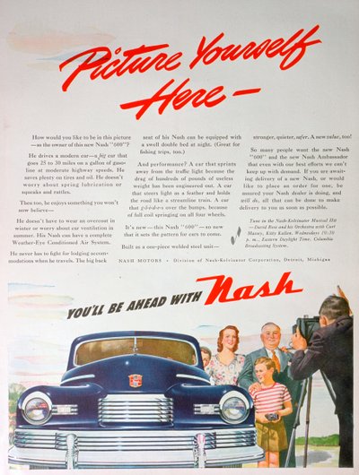 Werbung für das Nash 600 Auto, 1946 von Unbekannt