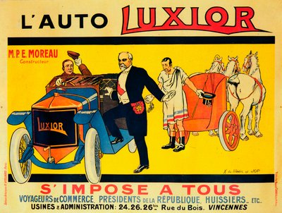 Werbung für Luxior-Autos, um 1912-1914 von Unbekannt