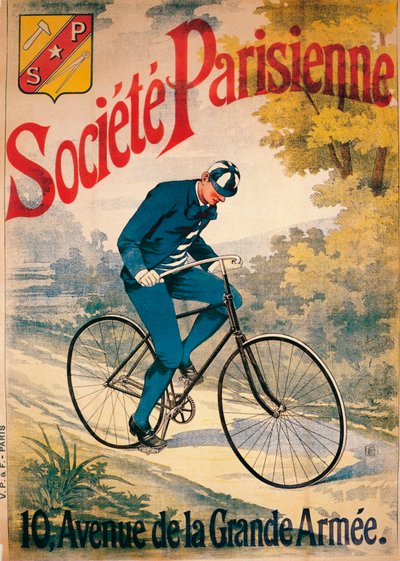Werbung für Societe Parisienne Fahrräder, um 1895 von Unbekannt