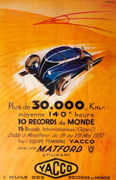 Werbung für Yacco Motoröl, ca. 1937 von Unbekannt