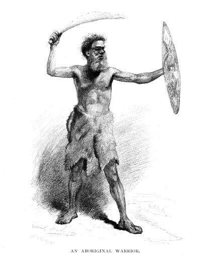 Ein Aborigine-Krieger, 1886 von Unbekannt