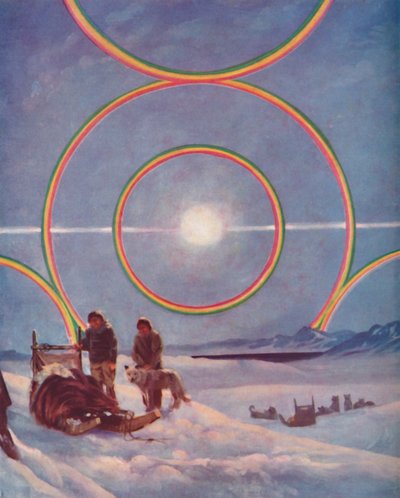 Ein ehrfurchtgebietendes Schauspiel von Sonnenhalos, 1935 von Unbekannt