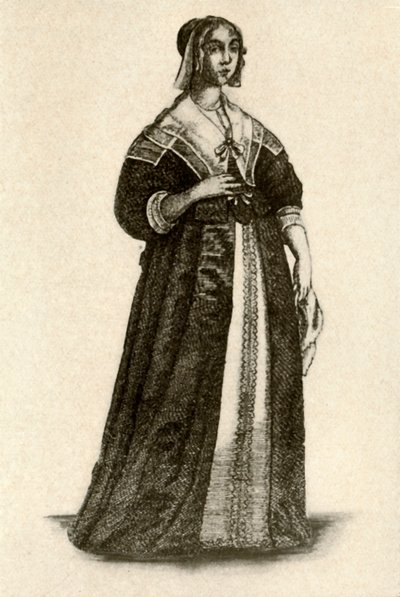 Eine englische Dame im Hauskleid, 1640, 1937 von Unbekannt