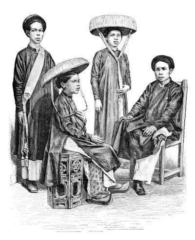 Annamitische Häuptlinge und Frauen, Vietnam, 1895 von Unbekannt