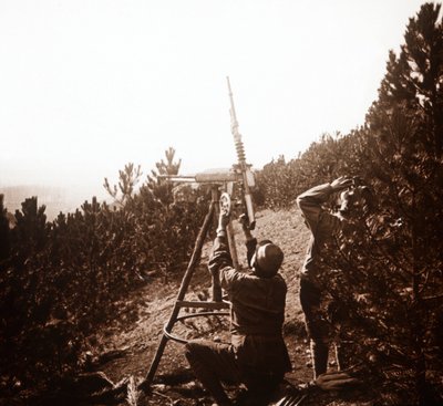 Flugabwehr-Maschinengewehr, Alace, Frankreich, um 1914-1918 von Unbekannt