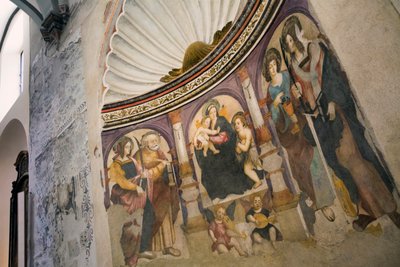 Aosta, Italien. Altar der St. Lucia. Fresko. von Unbekannt