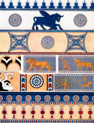 Assyrisches Ziegel- und Fliesendesign, 1933-1934 von Unbekannt