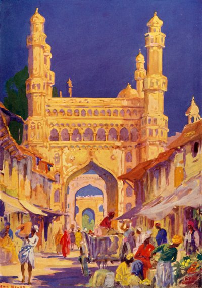 Am Char Minar in Hyderabad, um 1948 von Unbekannt