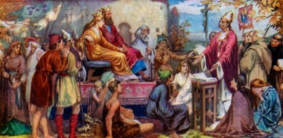 Augustinus predigt Ethelbert und Bertha, 1925 von Unbekannt