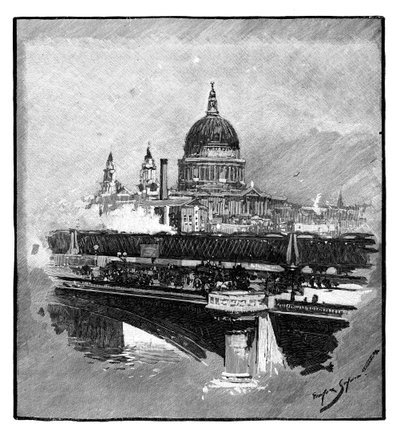 Blackfriars Bridge und St. Pauls Kathedrale, London von Unbekannt