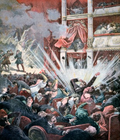 Bombenexplosion im Liceo-Theater, Barcelona, 1893 von Unbekannt