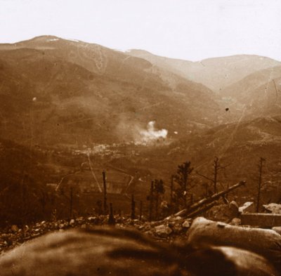 Bombardierung, Metzeral, Nordfrankreich, ca. 1914-1918 von Unbekannt