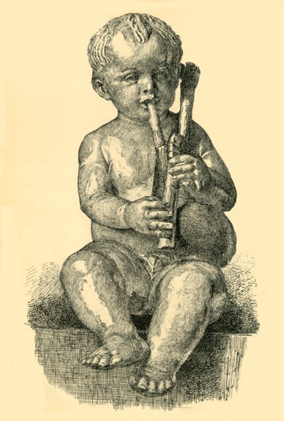 Junge spielt Dudelsack, ca. 1490-1520, 1881 von Unbekannt