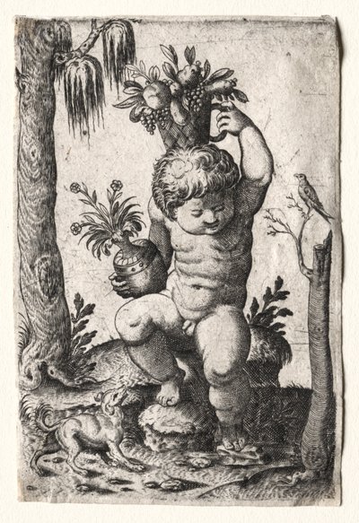 Junge mit Obstkorb, 1500er oder 1600er Jahre von Unbekannt
