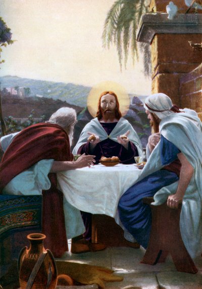 Brotbrechen in Emmaus von Unbekannt