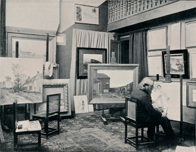 C. Cazin in seinem Studio, um 1897 von Unbekannt