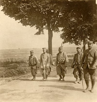 Gefangener deutscher Scharfschütze, Champagne, Nordfrankreich, ca. 1914-1918 von Unbekannt