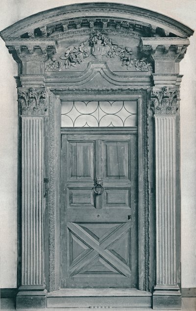Geschnitztes Holztür, frühes achtzehntes Jahrhundert, 1909 von Unbekannt