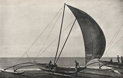 Ceylonesisches Seefischerboot mit Ausleger, 1926 von Unbekannt
