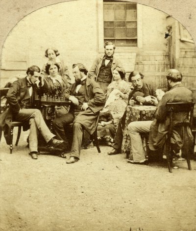 Schach und Karten, ca. 1850er Jahre von Unbekannt