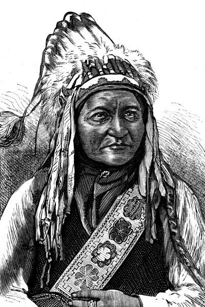 Häuptling Sitting Bull, amerikanischer Indianer, 19. Jahrhundert von Unbekannt