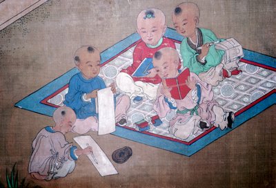 Kinder beim Spielen, japanische Malerei, 18. Jahrhundert von Unbekannt