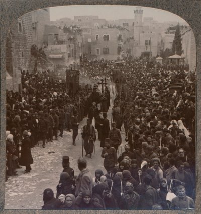 Weihnachtsprozession in Bethlehem, um 1900 von Unbekannt