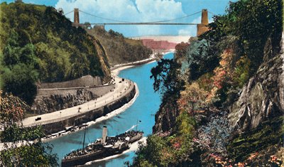 Clifton Suspension Bridge von Leigh Woods, Bristol, ca. 1940er von Unbekannt