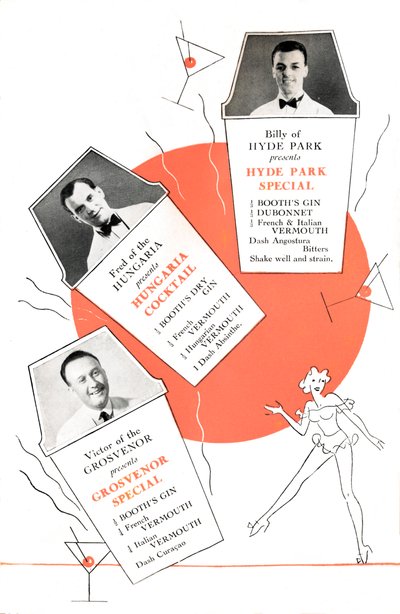 Cocktailrezepte, ca. 1935 von Unbekannt