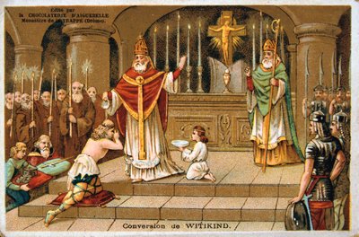 Bekehrung von Witikind, 785 n. Chr., 19. Jahrhundert von Unbekannt