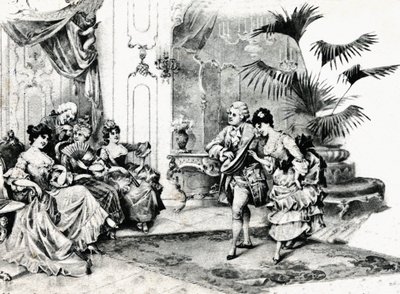Hofdance im Rokoko-Kostüm. Um 1900 von Unbekannt