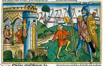 David besiegt Goliath und trifft Saul von Unbekannt