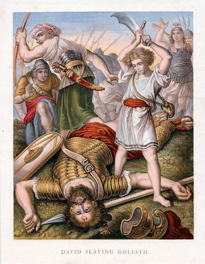 David tötet Goliath, ca. 1860 von Unbekannt